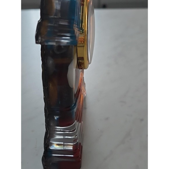 Handmade Resin Desk Clock Decoration Gift Clear With Multi Colored Hearts 731 - Picture 9 of 9